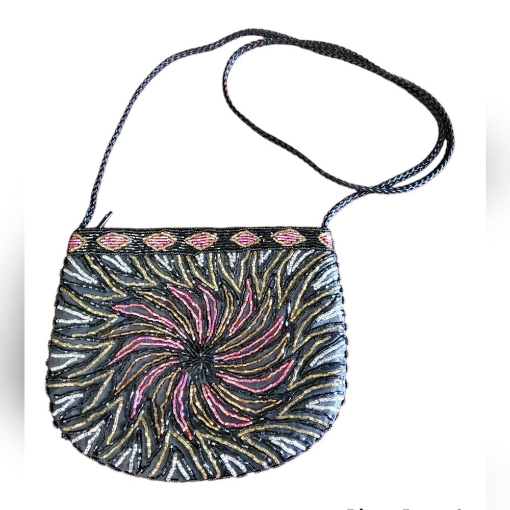 Multicolored Seed Beaded Evening Bag ~  Unbranded Pre-Owned Special Occasions